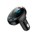 Black car MP3 player and USB charger with digital display for cigarette lighter socket