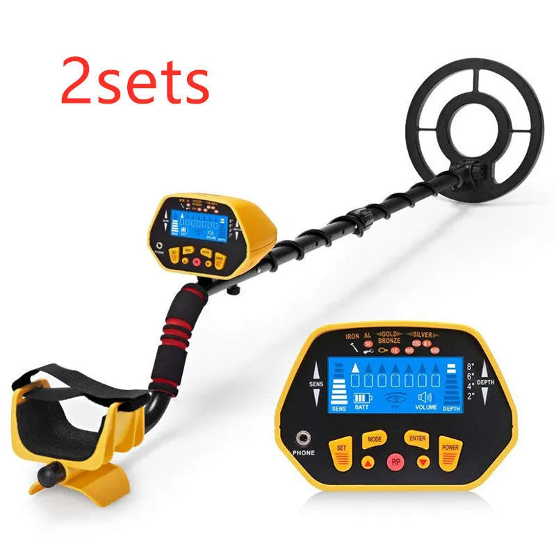 GC1028 black and yellow professional metal detector with LCD screen and adjustable pole