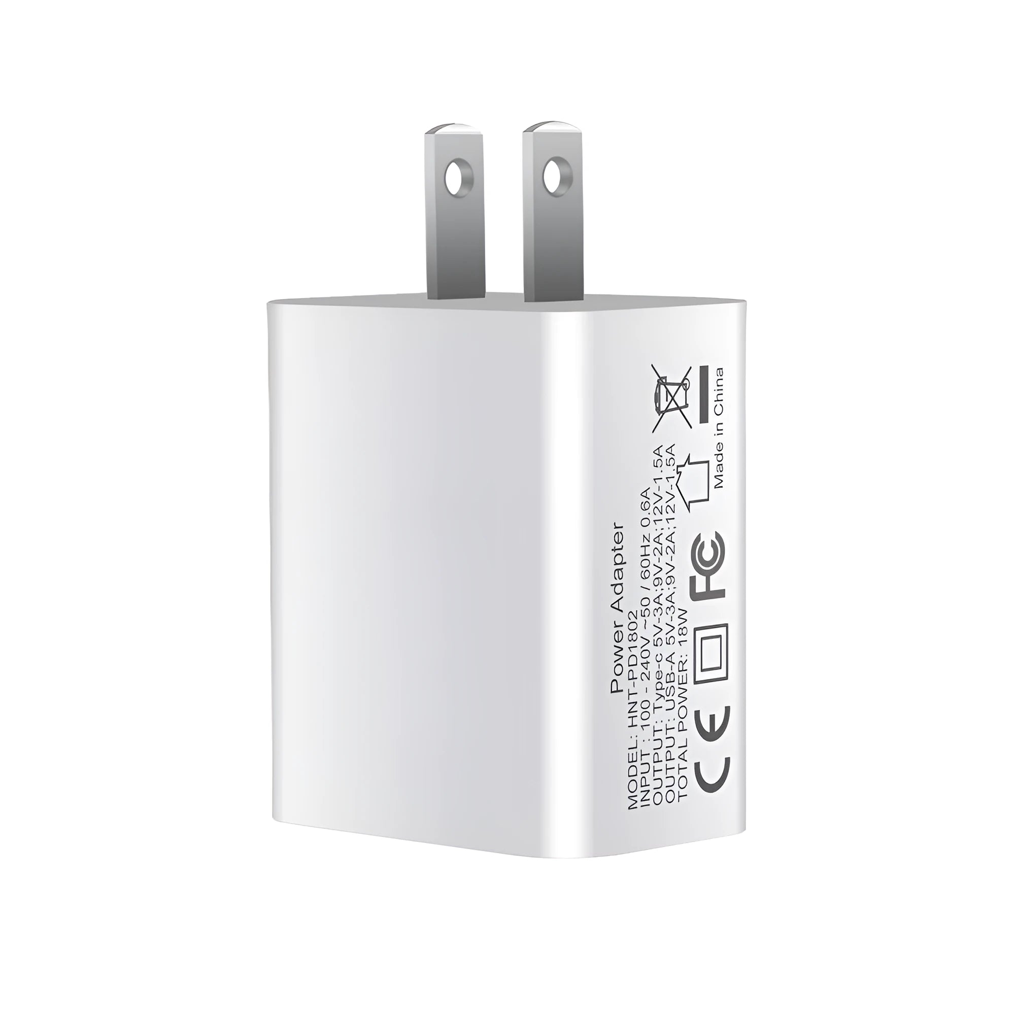 White FDGAO 18W dual USB-C PD fast charging plug for Apple iPhone 12 with EU UK US plug options