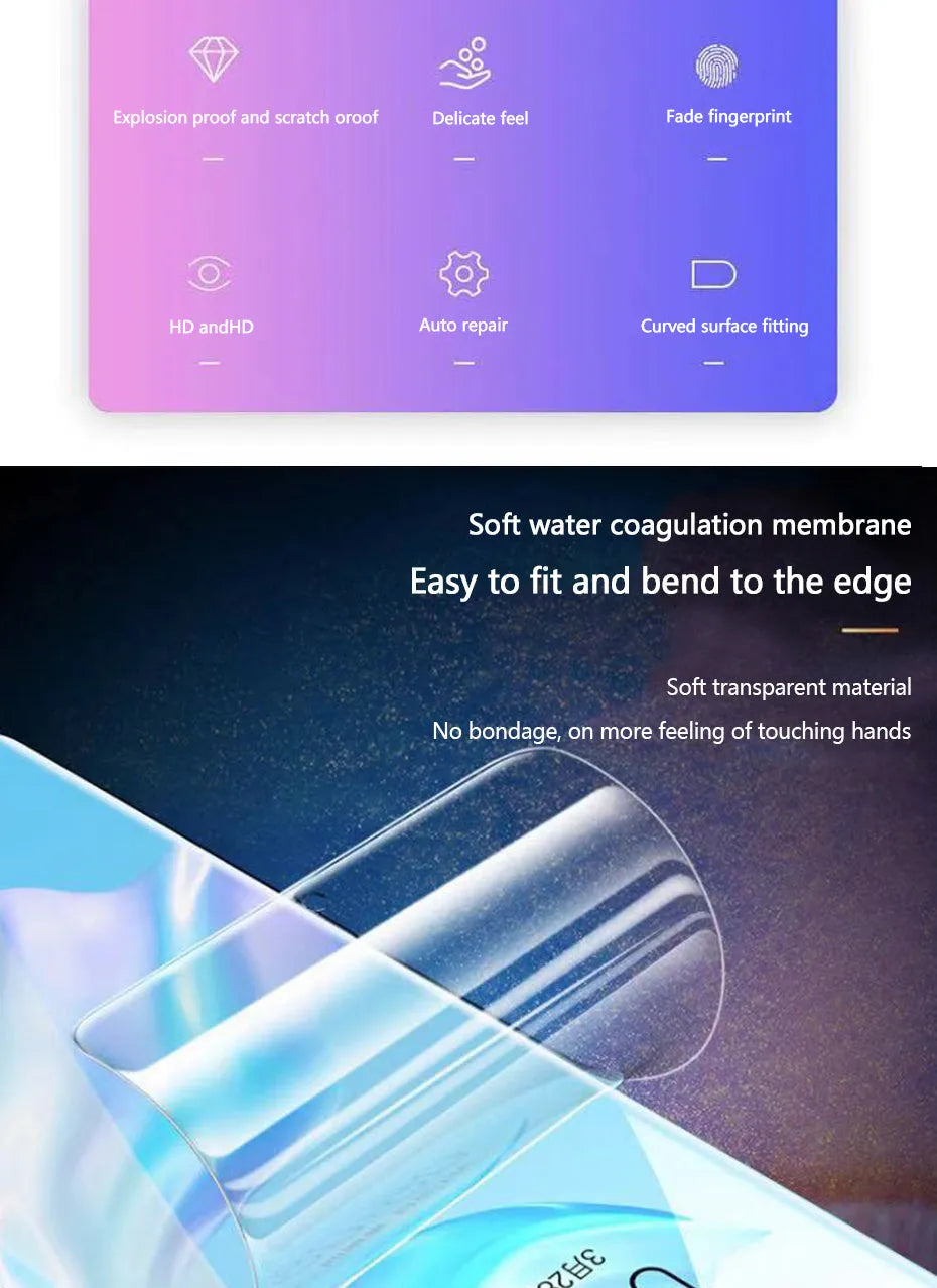 3-piece hydrogel screen protector film pack for Huawei and Honor smartphones
