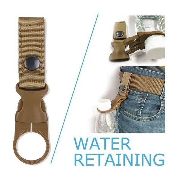Black outdoor survival kit open to show compass, flashlight, wire saw, and tools inside a shockproof case.