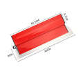 Grey wall levelling scraper with red handle measuring 40cm length