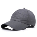 Adjustable wide brim satin baseball cap in dark grey – Korean style breathable summer sun hat