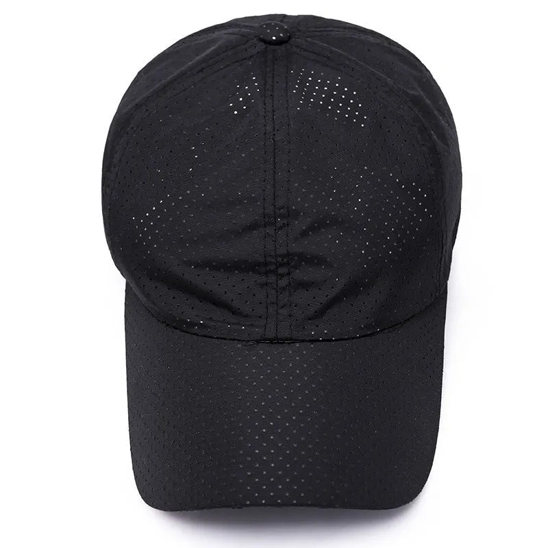Adjustable wide brim satin baseball cap in dark grey – Korean style breathable summer sun hat