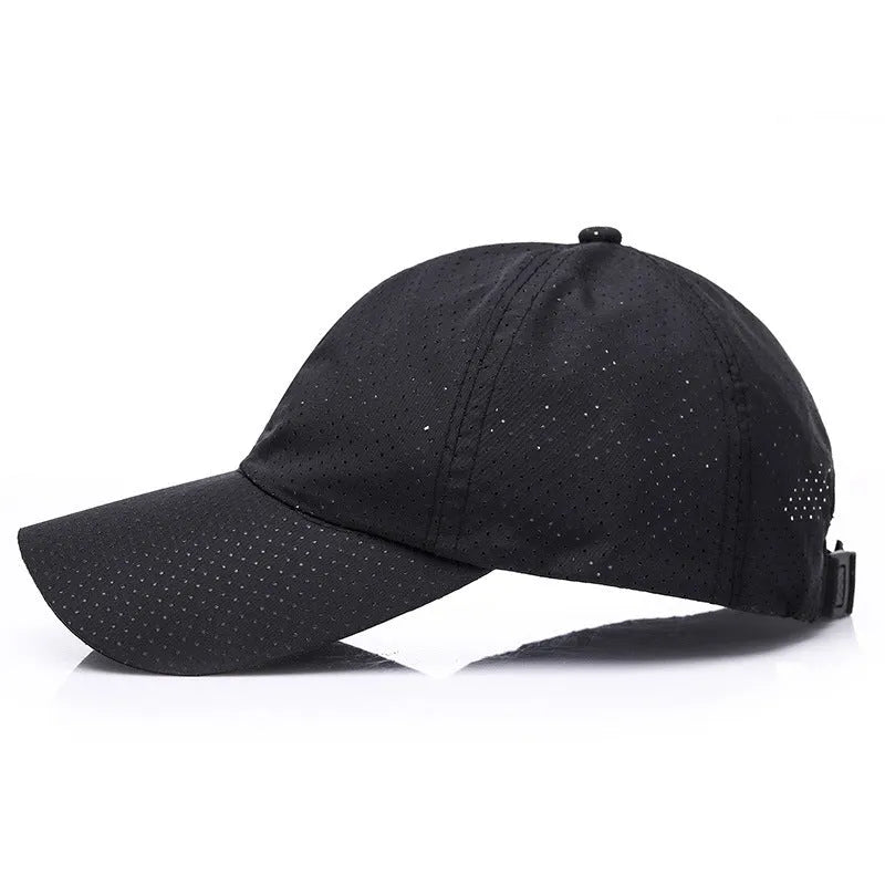 Adjustable wide brim satin baseball cap in dark grey – Korean style breathable summer sun hat