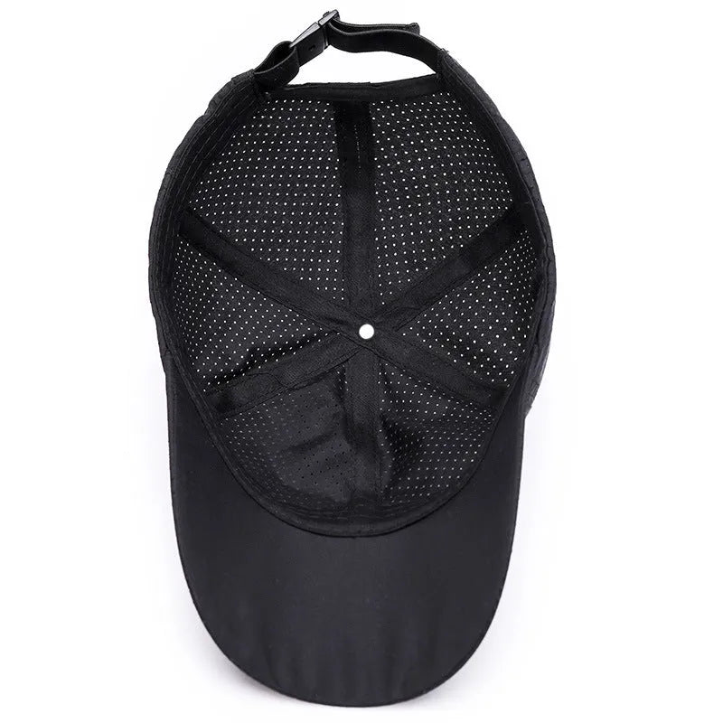 Adjustable wide brim satin baseball cap in dark grey – Korean style breathable summer sun hat
