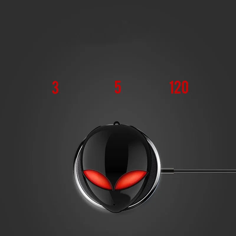 Creative Outer T8 Starman alien design Bluetooth headset with wireless charging case.