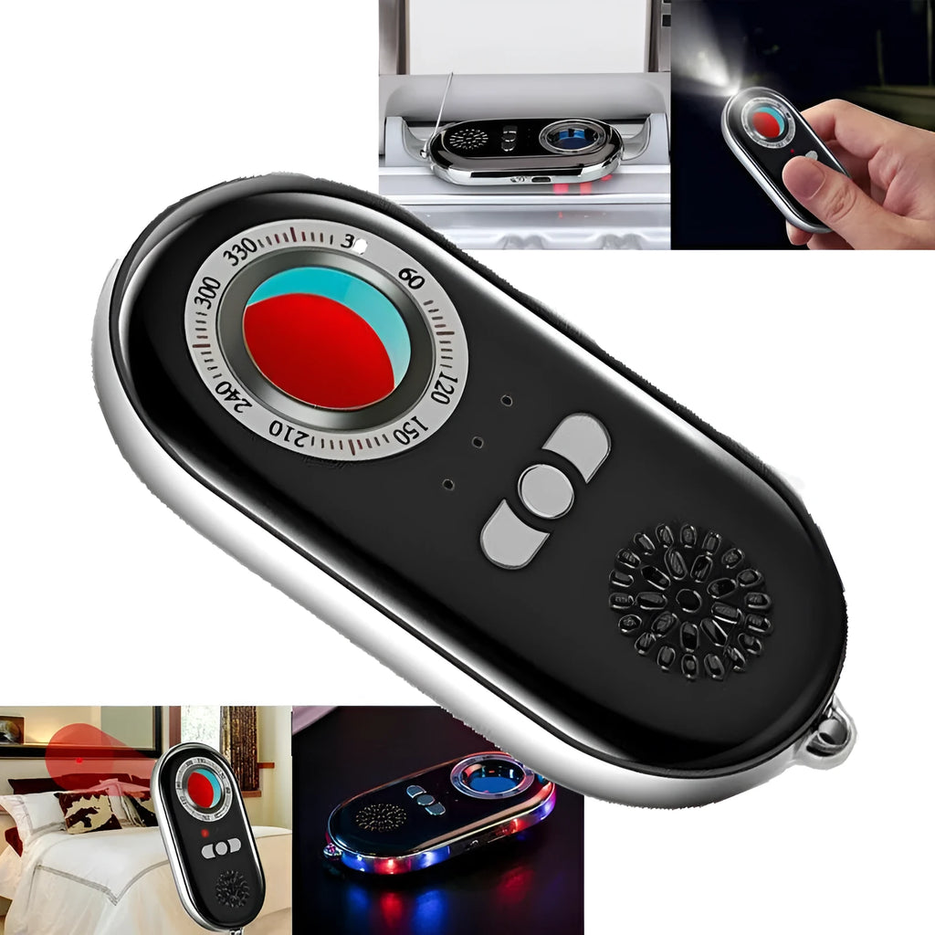 Compact wireless signal detector for travel security with vibration alarm function