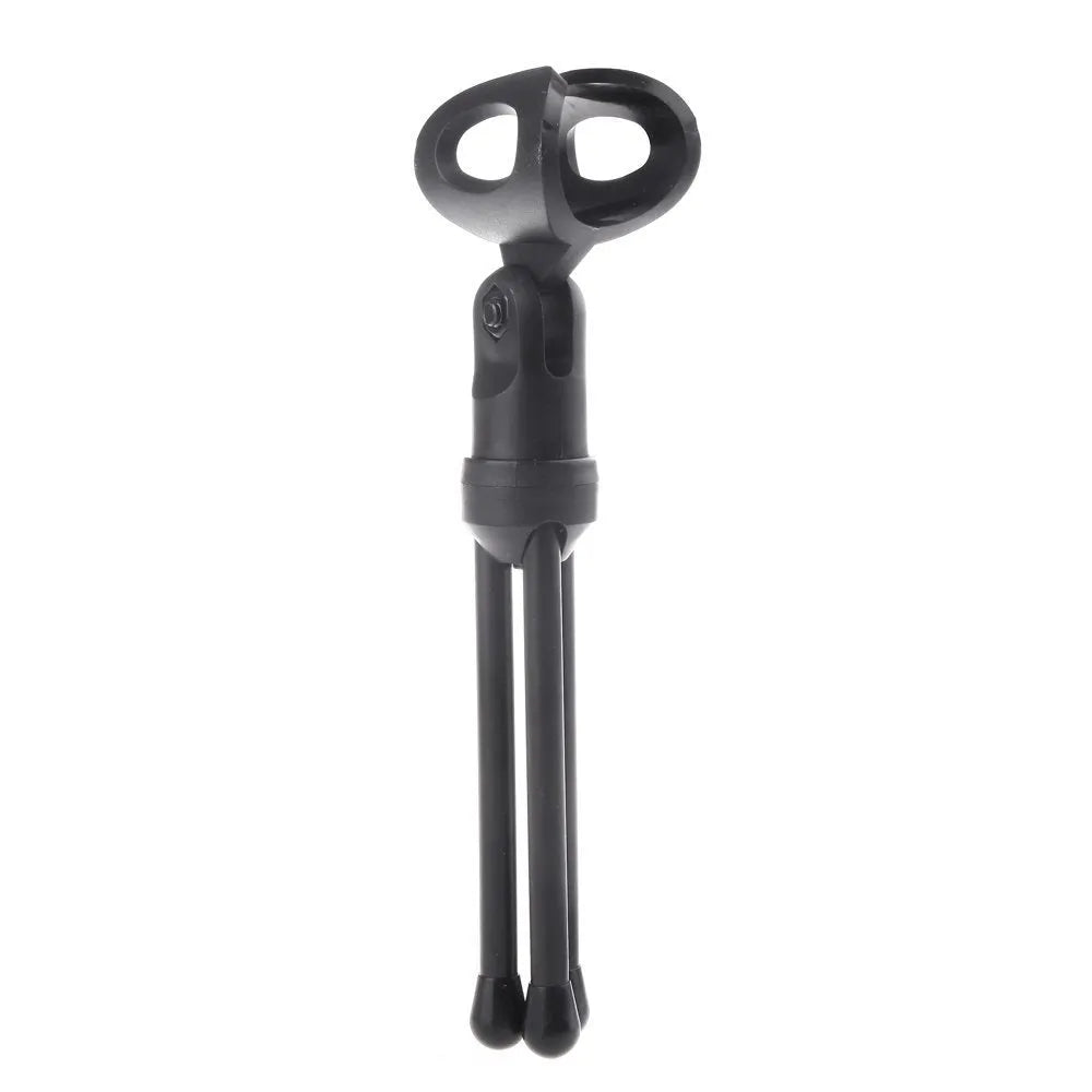 Black wired computer microphone with adjustable desk stand and clothing clip on a 1.85m cable