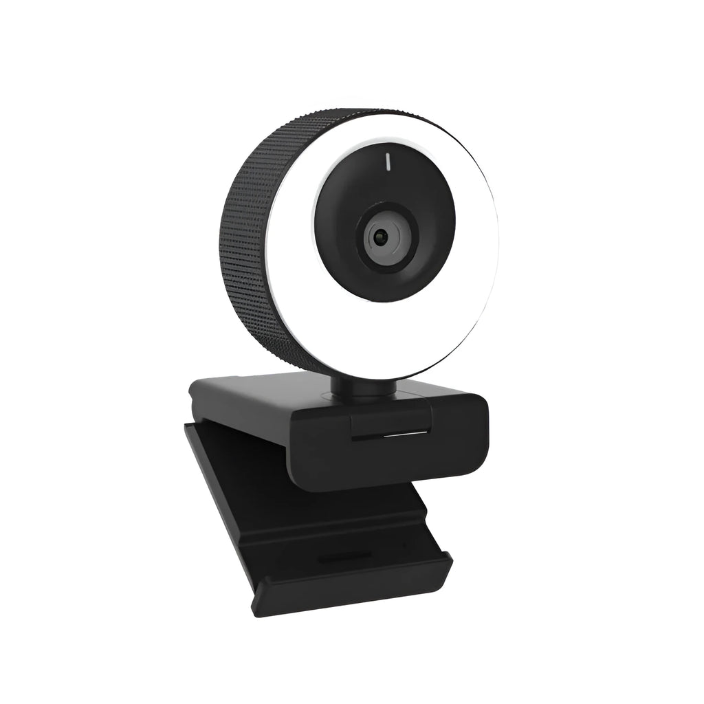 Black USB webcam computer camera with 1.7m cable for 1080p video calls