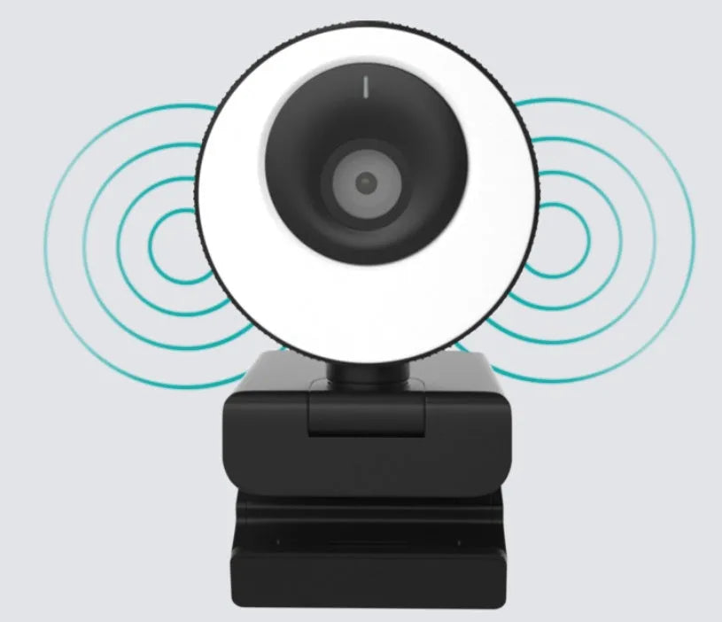Black USB webcam computer camera with 1.7m cable for 1080p video calls