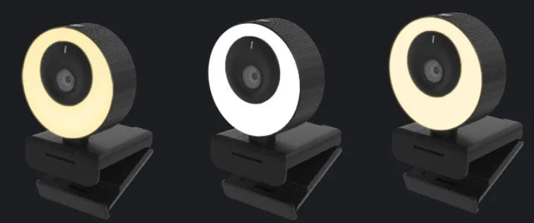 Black USB webcam computer camera with 1.7m cable for 1080p video calls