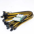 Server power conversion board to 6-pin adapter with twelve 50 cm 8-pin graphics card power cables
