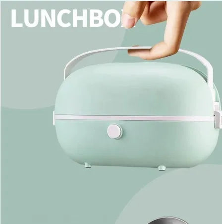 Portable electric lunch box with stainless steel interior in choice of colours