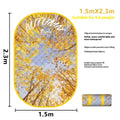 Waterproof ultrasonic thickened picnic camping mat in Four Seasons colours showing brushed fabric texture