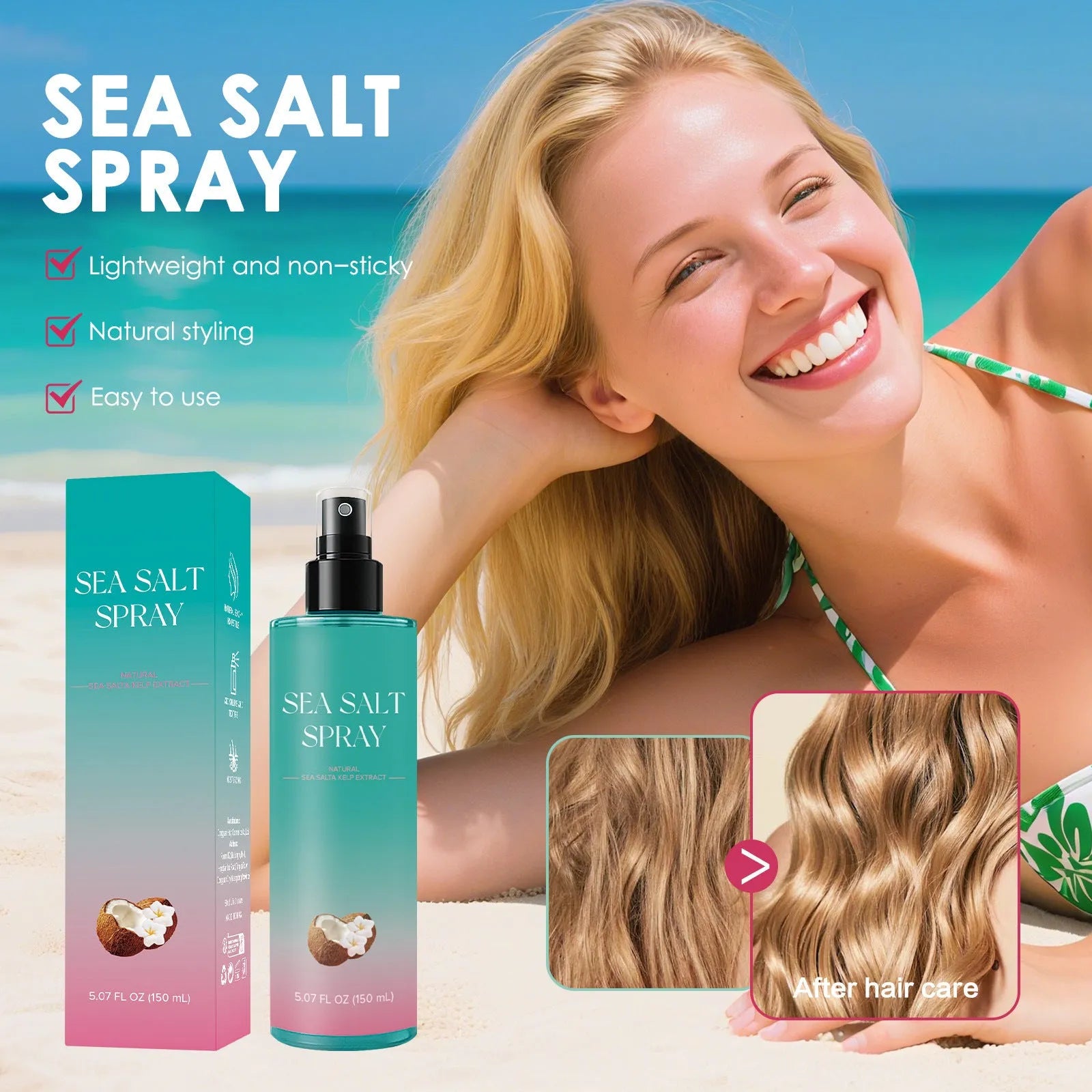 150ml hair care spray bottle for soothing scalp and moisturising frizzy hair