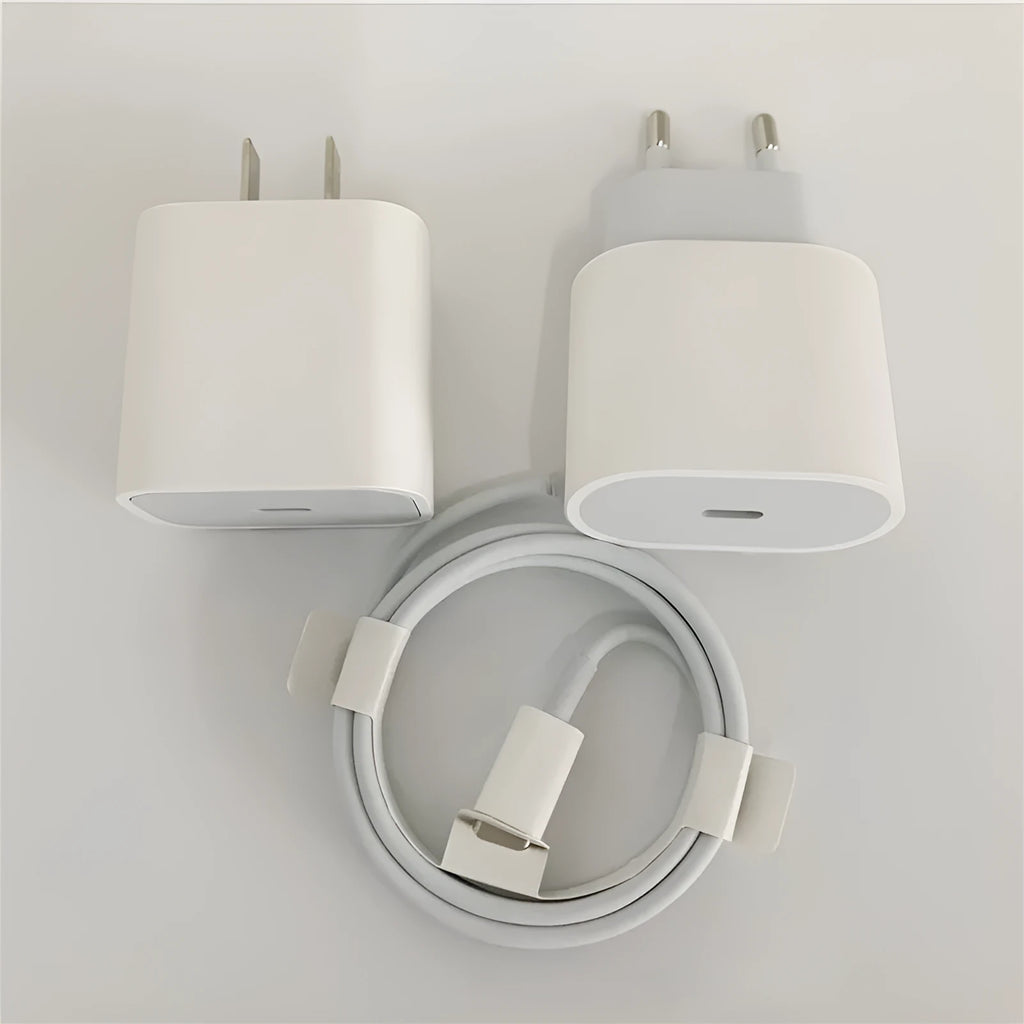 PD20W white USB-C fast charging head with EU plug for iPhone quick charge