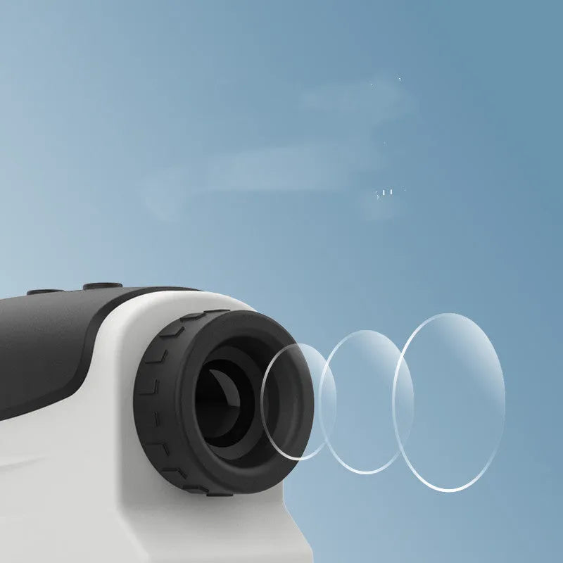 Handheld golf laser rangefinder telescope for distance measurement up to 1500 metres.