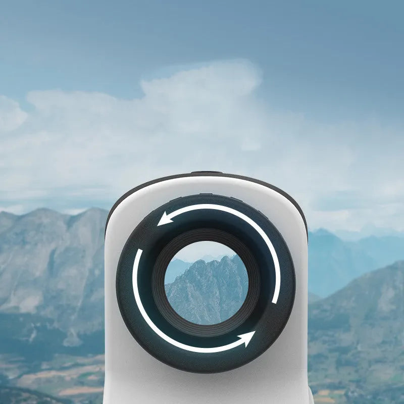 Handheld golf laser rangefinder telescope for distance measurement up to 1500 metres.