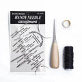 Four-piece leather tool set with alloy steel hand-stitching and carving tools