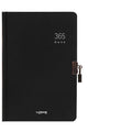 Locked A5 hardcover diary notebook with combination lock in beige camel and ya black colour options.