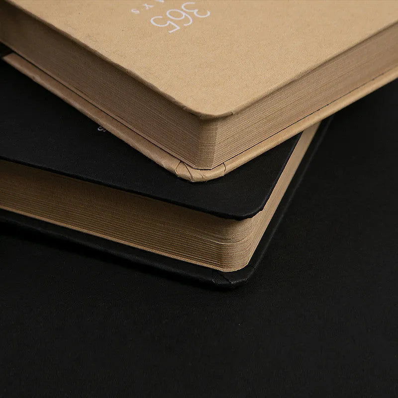 Locked A5 hardcover diary notebook with combination lock in beige camel and ya black colour options.