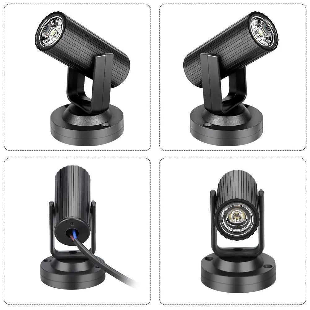 Black plastic 1W RGBW LED stage lighting pinspot beam spotlight with single white LED