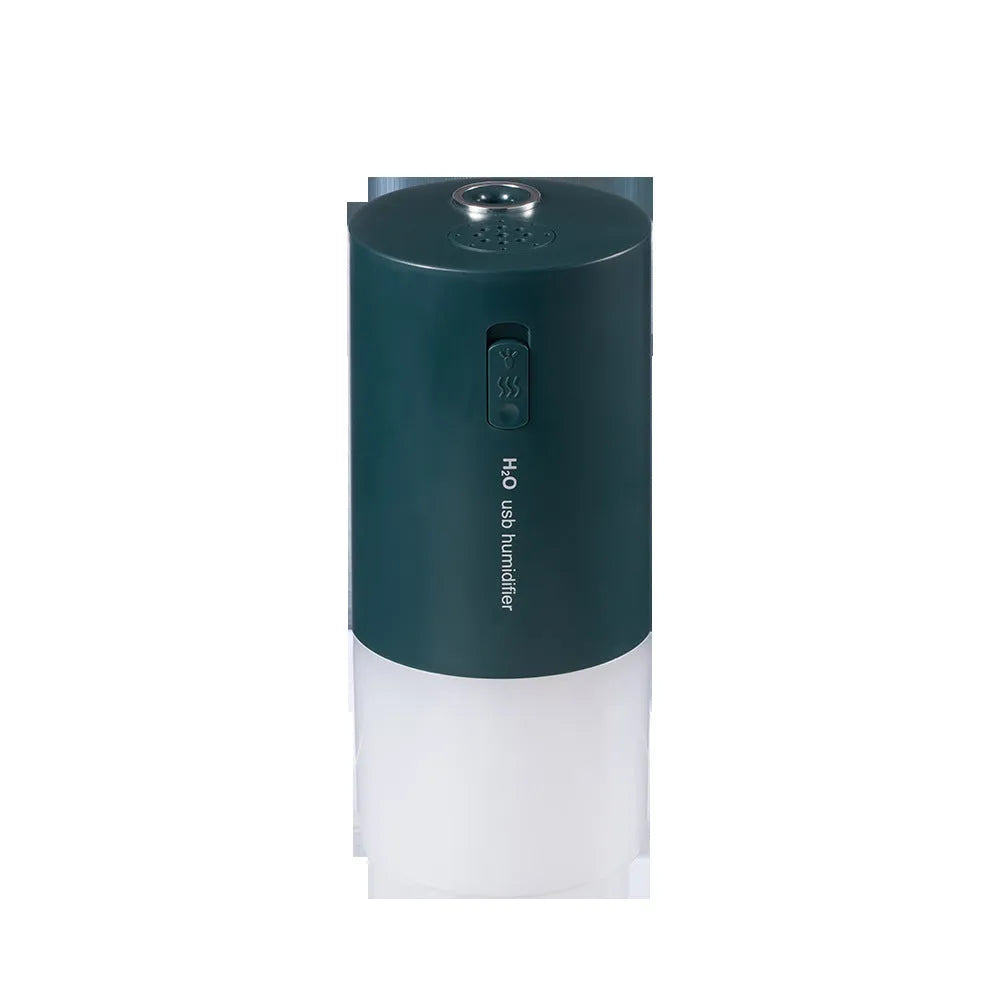 Blue columnar USB desktop humidifier with 1 litre water tank and aromatherapy function
