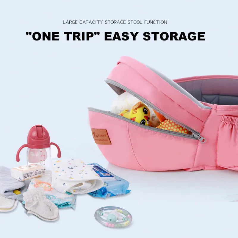 Ergonomic baby carrier 0-48 months with hipseat, front facing mode, polyester construction, 15kg capacity