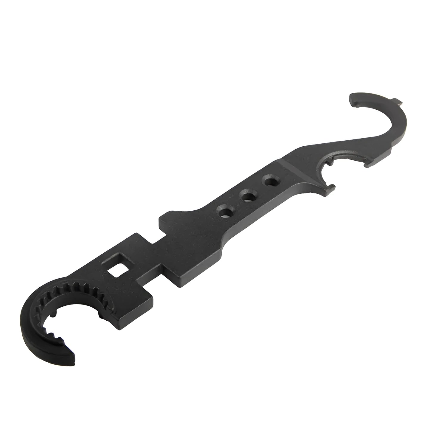 Black AR15 M4 combination wrench with dual-purpose design for firearm maintenance