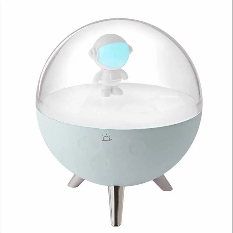USB cartoon night light with plastic shade in blue or white colour options