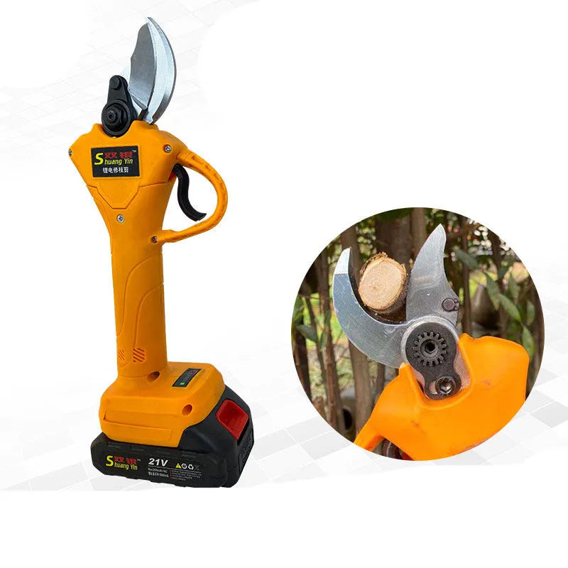 Double Silver SY350 electric branch shears with lithium battery for garden and fruit tree pruning
