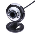 USB webcam with six LED lights around the lens, for video calls on a laptop or desktop PC