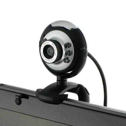 USB webcam with six LED lights around the lens, for video calls on a laptop or desktop PC
