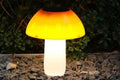 Solar mushroom garden light with ground spike for lawn installation