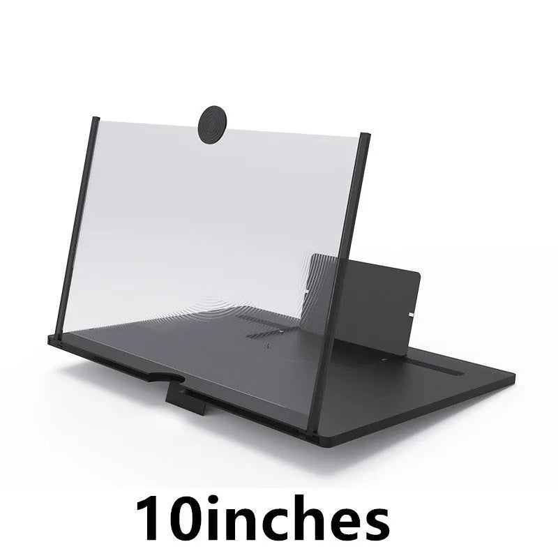 12-inch wooden screen amplifier folding bracket showing log and acrylic construction