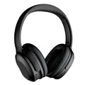 Head-mounted wireless headphones in black with Bluetooth 5.0 and noise cancelling feature