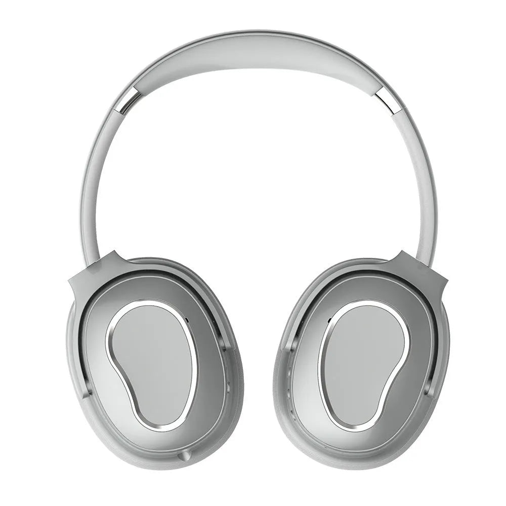 Head-mounted wireless headphones in black with Bluetooth 5.0 and noise cancelling feature