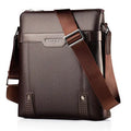 Men's black PU leather shoulder bag with square shape and zip closure