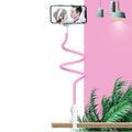 Blue bedside mobile phone holder with memory alloy flexible hose holding smartphone
