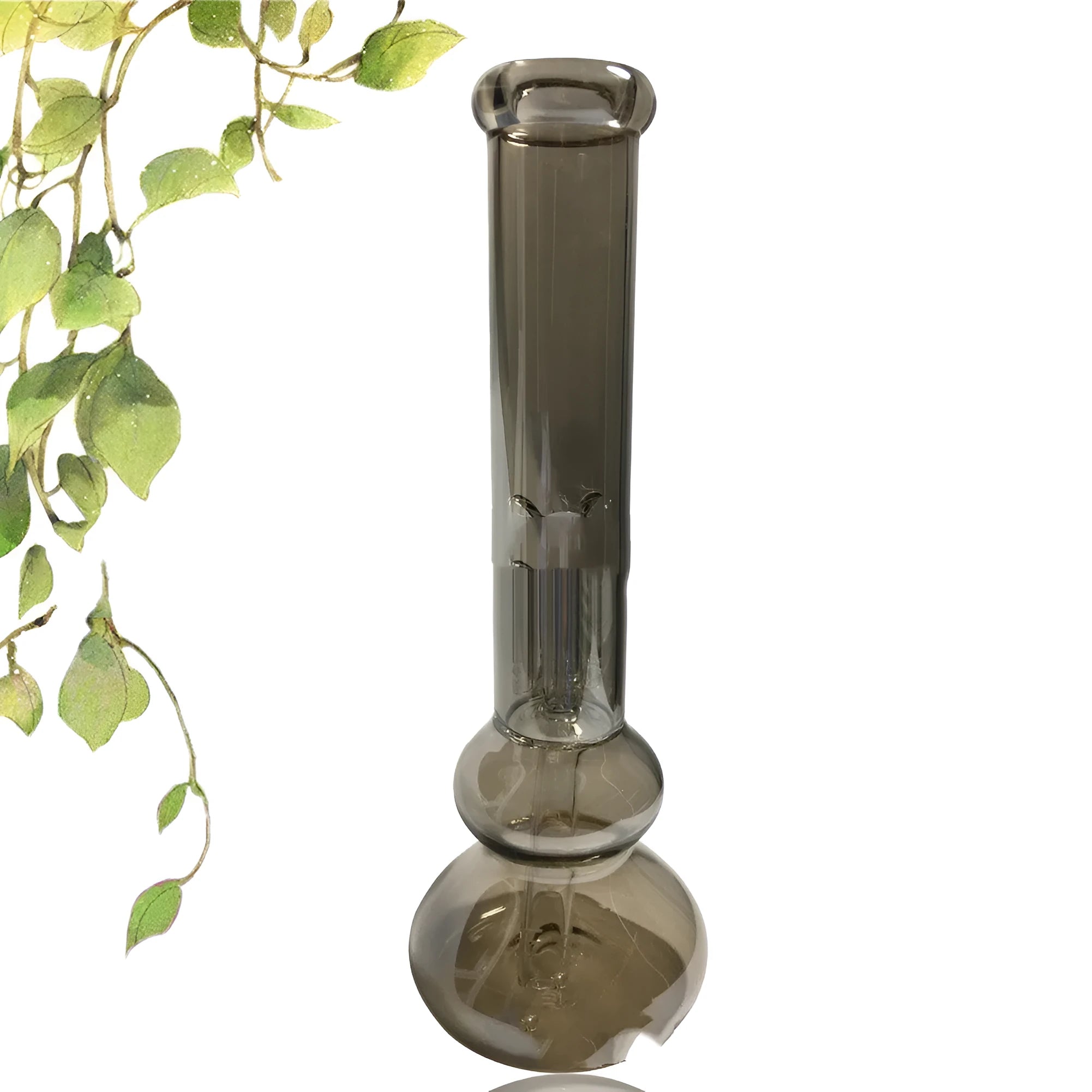 Pure colour transparent glass vase decoration with geometric design on tabletop