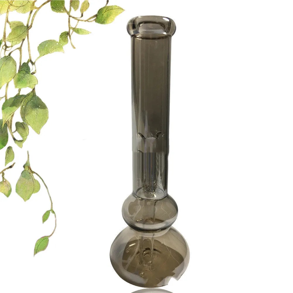 Pure colour transparent glass vase decoration with geometric design on tabletop