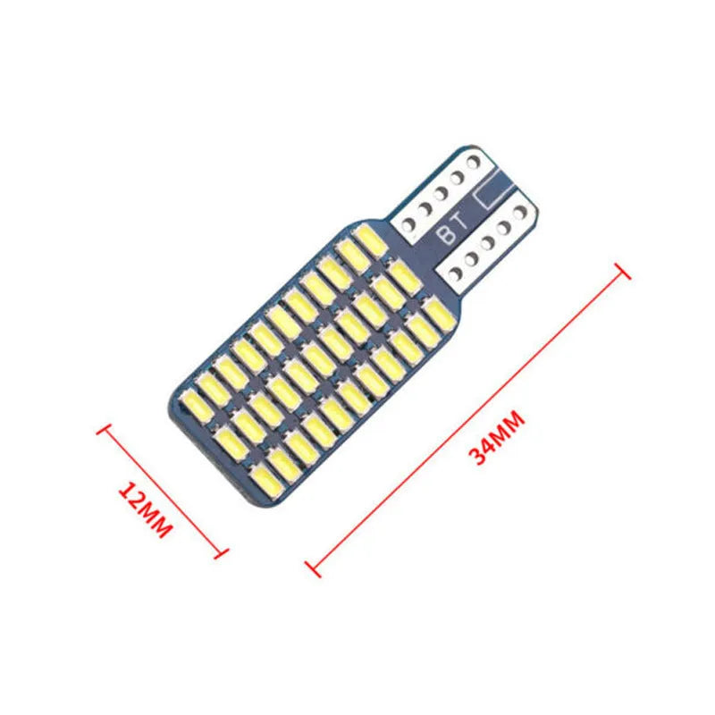 Single-sided T10 33SMD LED licence plate light 12V 6.6W white 12x34mm car light