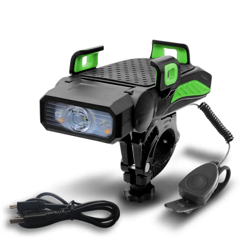 Rechargeable bicycle light showing colour options and single/double lamp configurations