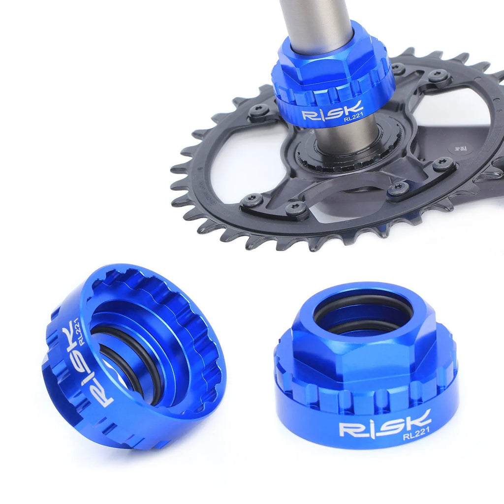 Blue aluminium alloy 12-speed direct mount disc brake removal tool for bicycle workshop use