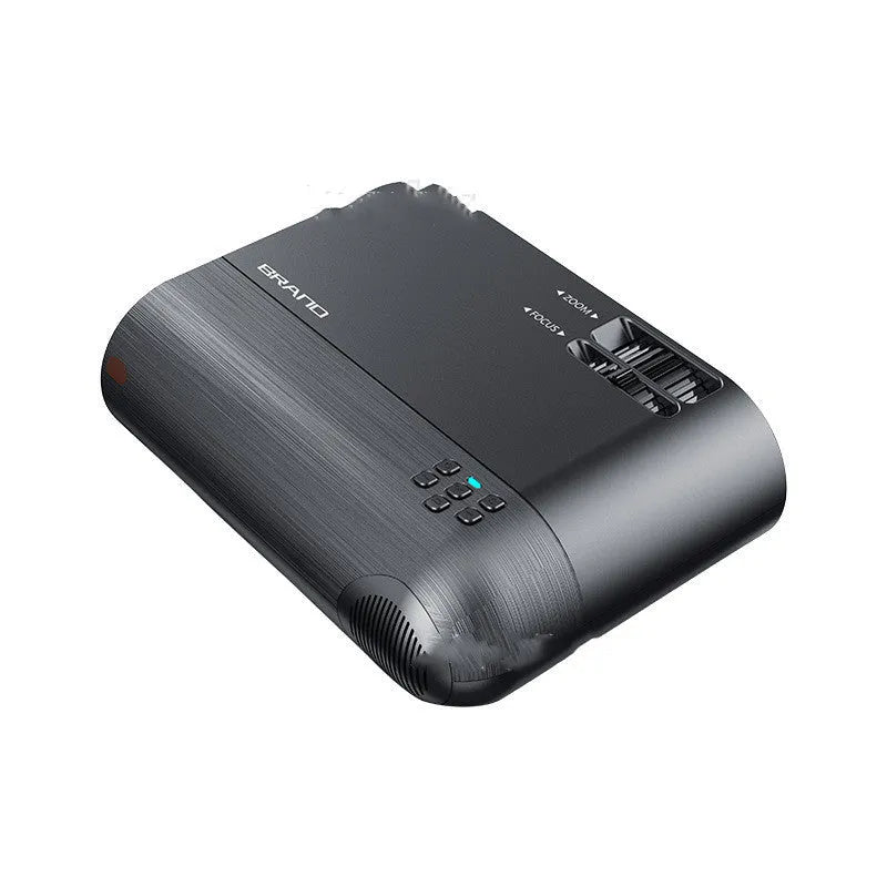Compact portable WiFi projector with lens and control buttons for wireless mobile phone projection