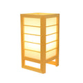 Solid bamboo wood bedside lamp with push-button switch available in warm or white light