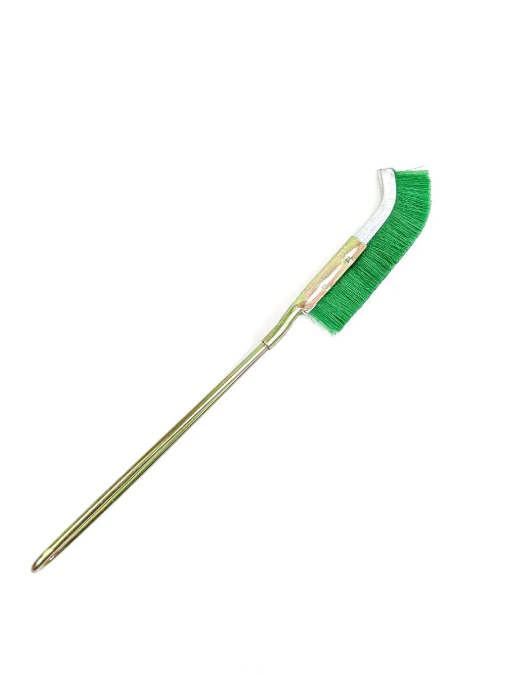 Green mini elbow iron brush with metal handle for rust removal and range hood cleaning