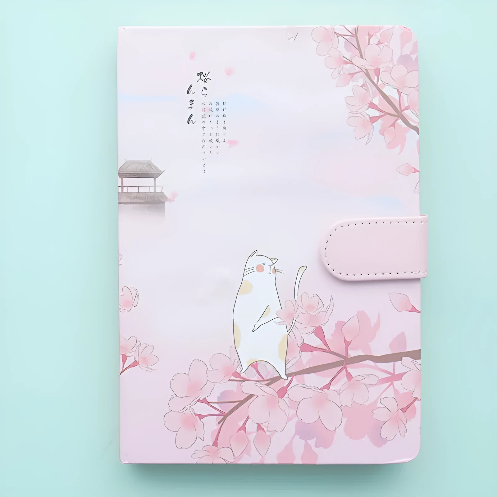 Girl's notebook with a heart-cut design on the cover, showing style options A, B, C, D.