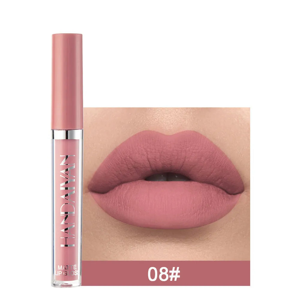 HANDAIYAN matte non-stick cup liquid lipstick in a shade from the 13-colour range, 2.5ml bottle.